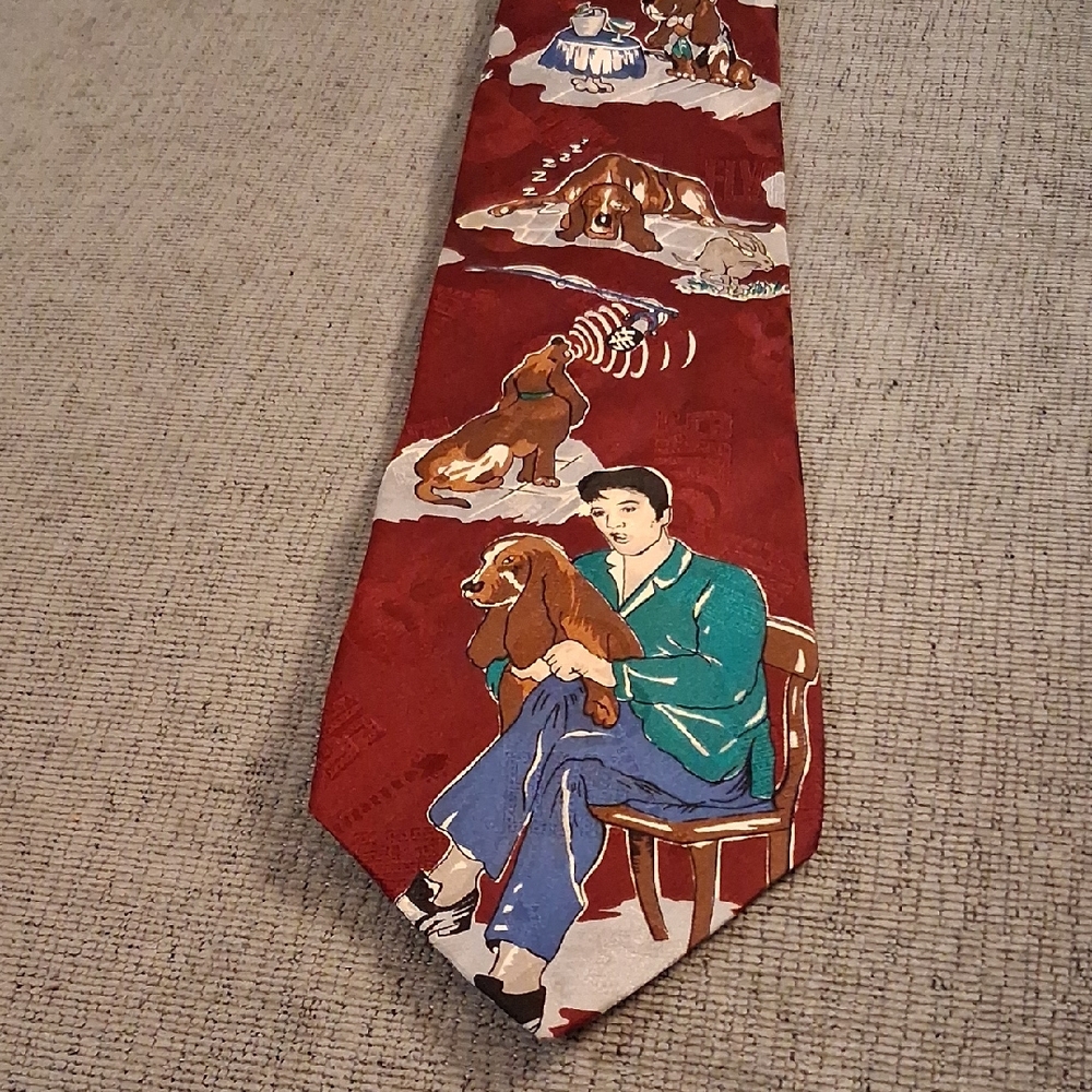 Red Dog Print Tie